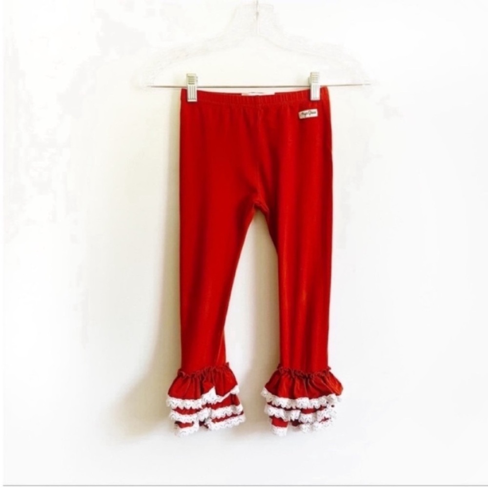 Arya Grace leggings orange icings ruffled elastic waistband